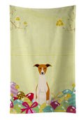 Easter Eggs Whippet Kitchen Towel Velour Plush Front and Cotton Loop Back Machine Washable