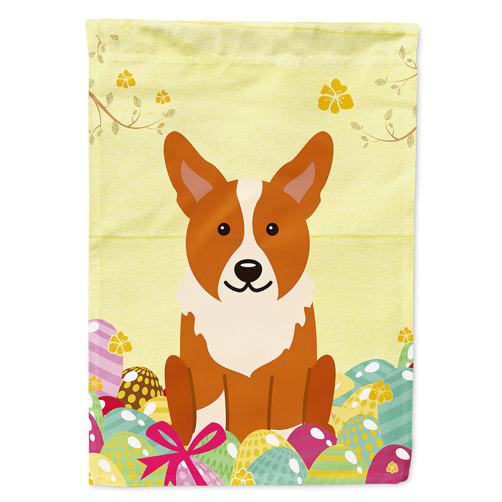 Easter Eggs Corgi House Flag 28x40 Porch Sleeve Pole Decorative Outside Yard Banner Artwork Wall Hanging, Polyester