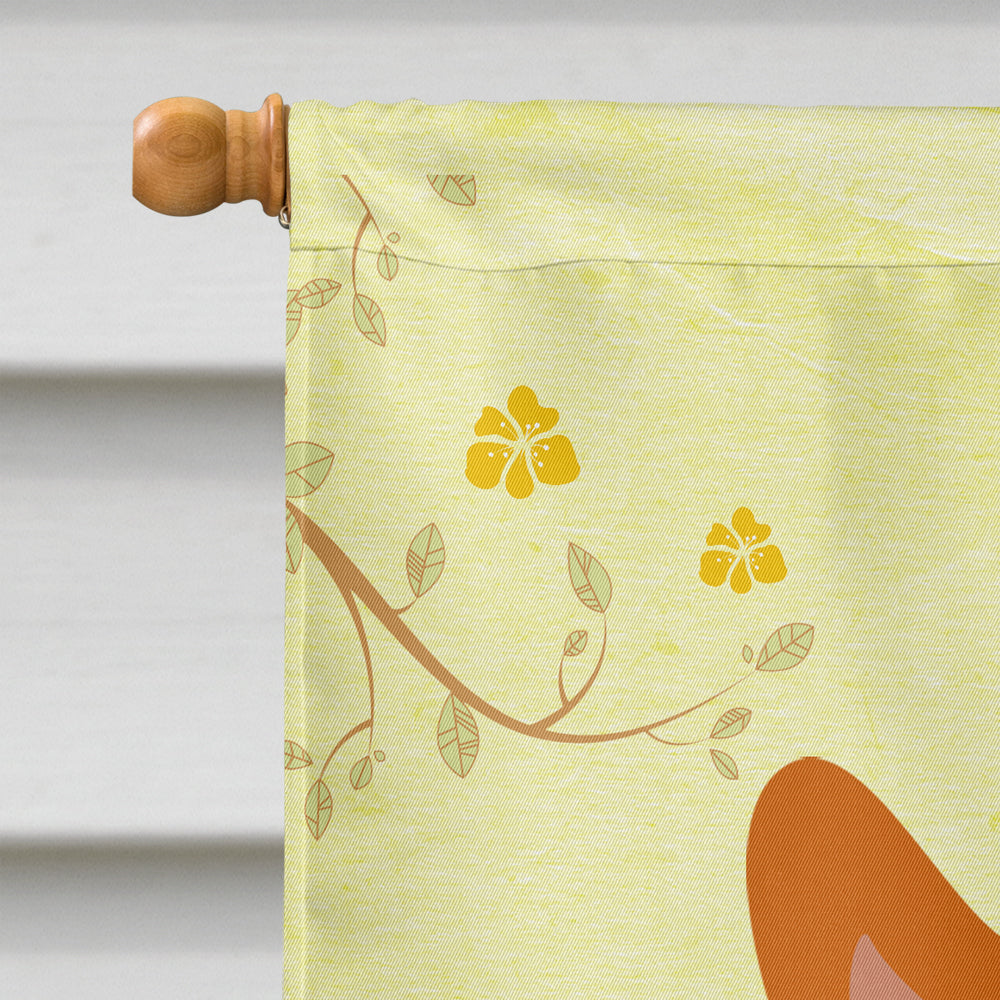 Easter Eggs Corgi House Flag 28x40 Porch Sleeve Pole Decorative Outside Yard Banner Artwork Wall Hanging, Polyester