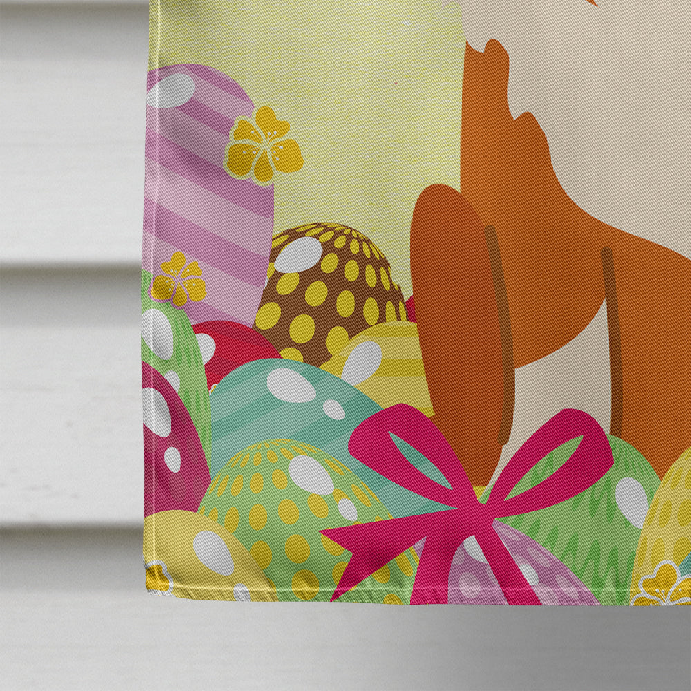 Easter Eggs Corgi House Flag 28x40 Porch Sleeve Pole Decorative Outside Yard Banner Artwork Wall Hanging, Polyester