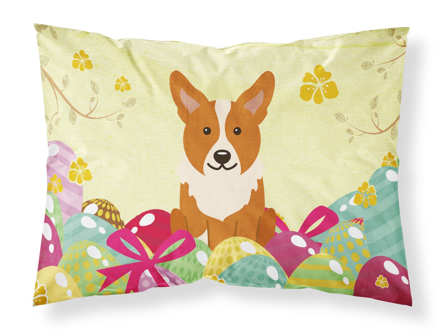 Easter Eggs Corgi Standard Pillowcase Lightweight Super Soft Easy Care Decorative Artwork Pillowcase, Standard