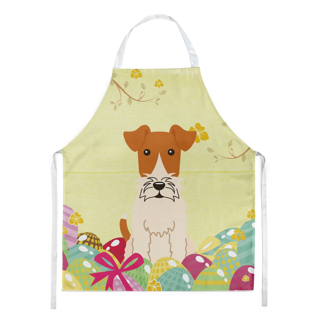 Easter Eggs Wire Fox Terrier Apron Cooking Kitchen Server Baking Crafts Gardening for Adult Women Men, Unisex, Large, Multicolor