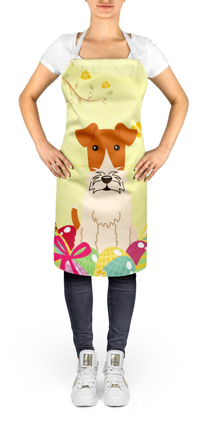 Easter Eggs Wire Fox Terrier Apron Cooking Kitchen Server Baking Crafts Gardening for Adult Women Men, Unisex, Large, Multicolor