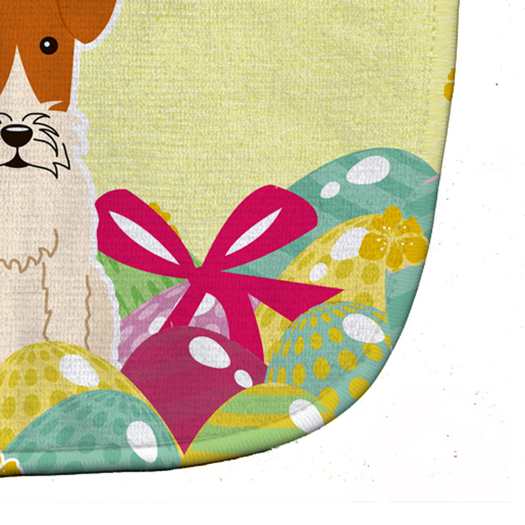 Easter Eggs Wire Fox Terrier Baby Bib Easy-Clean Baby Bib Baby Feeding Accessory Baby Mealtime Essential, 10 x 13, Multicolor