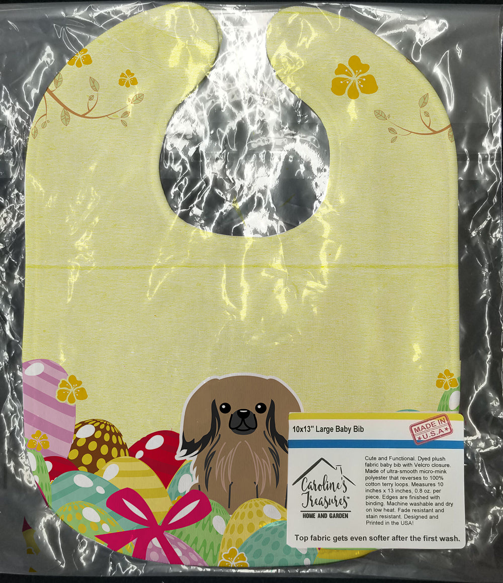 Easter Eggs Pekingese Tan Baby Bib Easy-Clean Baby Bib Baby Feeding Accessory Baby Mealtime Essential, 10 x 13, Multicolor
