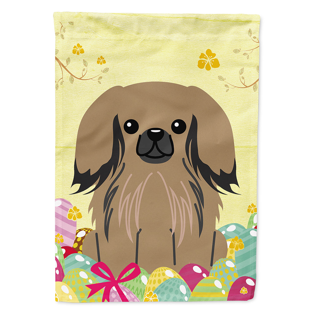 Easter Eggs Pekingese Tan House Flag 28x40 Porch Sleeve Pole Decorative Outside Yard Banner Artwork Wall Hanging, Polyester