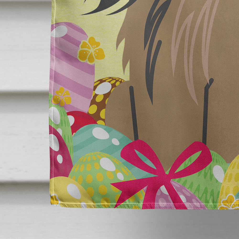 Easter Eggs Pekingese Tan House Flag 28x40 Porch Sleeve Pole Decorative Outside Yard Banner Artwork Wall Hanging, Polyester