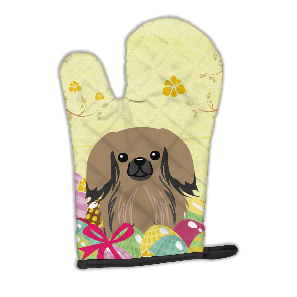 Easter Eggs Pekingese Tan Oven Mitt Heat Resistant Thick Oven Mitt for Hot Pans and Oven, Kitchen Mitt Protect Hands, Cooking Baking Glove
