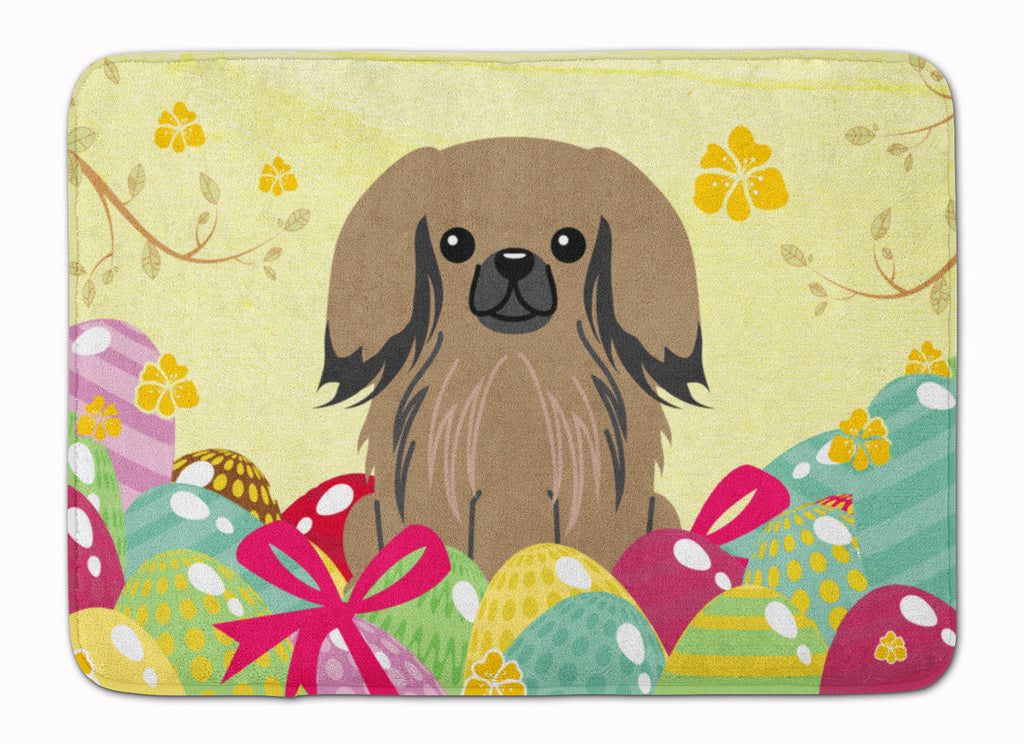 Easter Eggs Pekingese Tan Memory Foam Kitchen Mat Machine Washable Anti-Fatigue Cushion Comfort Bath or Kitchen Rug