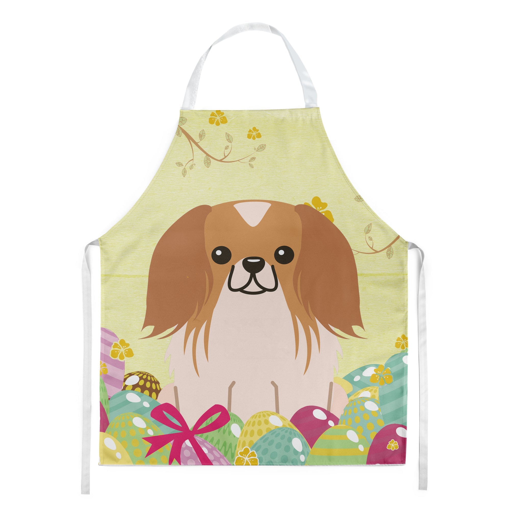 Easter Eggs Pekingese Red White Apron Cooking Kitchen Server Baking Crafts Gardening for Adult Women Men, Unisex, Large, Multicolor