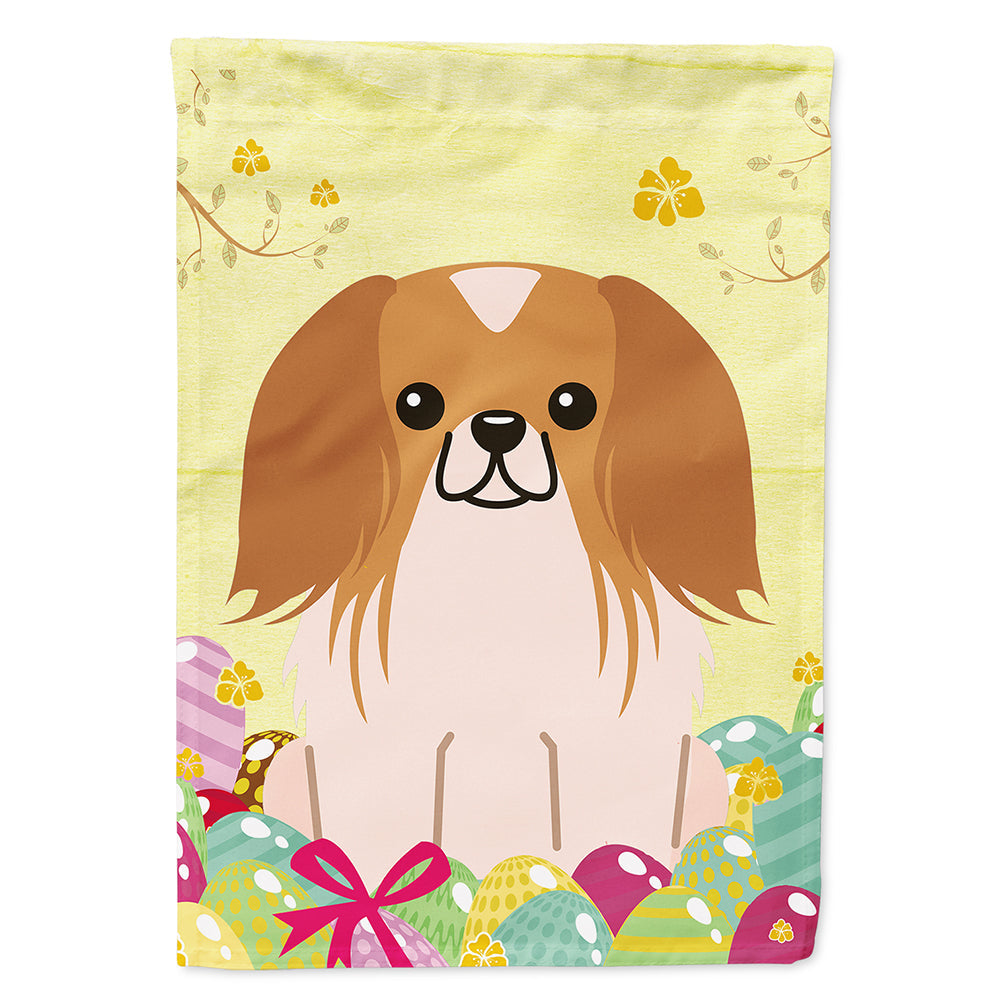 Easter Eggs Pekingese Red White House Flag 28x40 Porch Sleeve Pole Decorative Outside Yard Banner Artwork Wall Hanging, Polyester