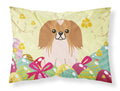 Easter Eggs Pekingese Red White Standard Pillowcase Lightweight Super Soft Easy Care Decorative Artwork Pillowcase, Standard