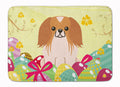 Easter Eggs Pekingese Red White Memory Foam Kitchen Mat Machine Washable Anti-Fatigue Cushion Comfort Bath or Kitchen Rug