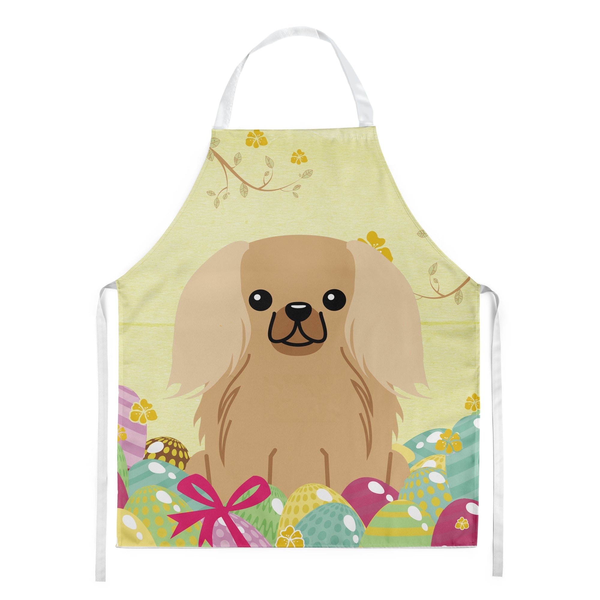 Easter Eggs Pekingese Fawn Sable Apron Cooking Kitchen Server Baking Crafts Gardening for Adult Women Men, Unisex, Large, Multicolor