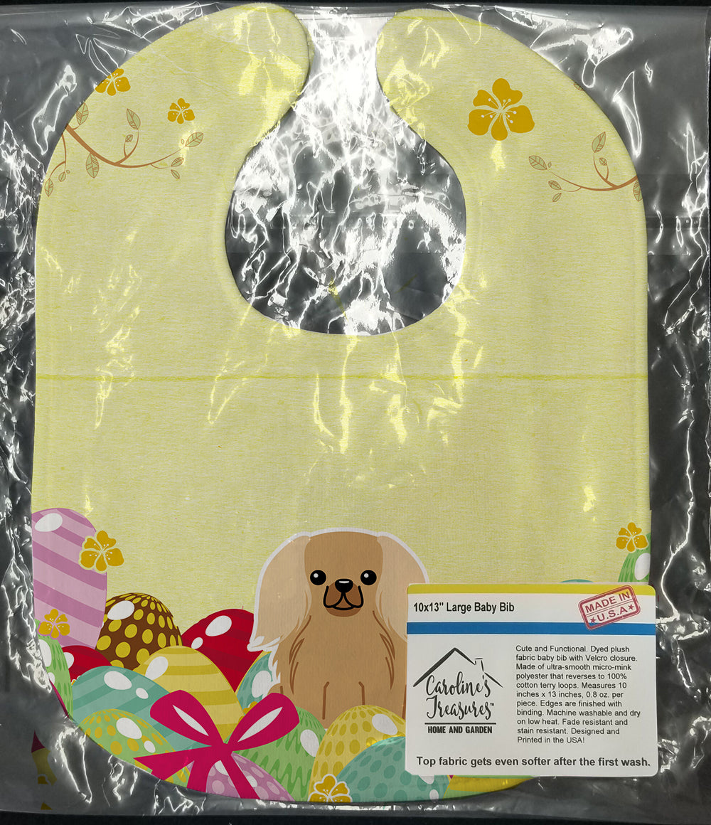 Easter Eggs Pekingese Fawn Sable Baby Bib Easy-Clean Baby Bib Baby Feeding Accessory Baby Mealtime Essential, 10 x 13, Multicolor