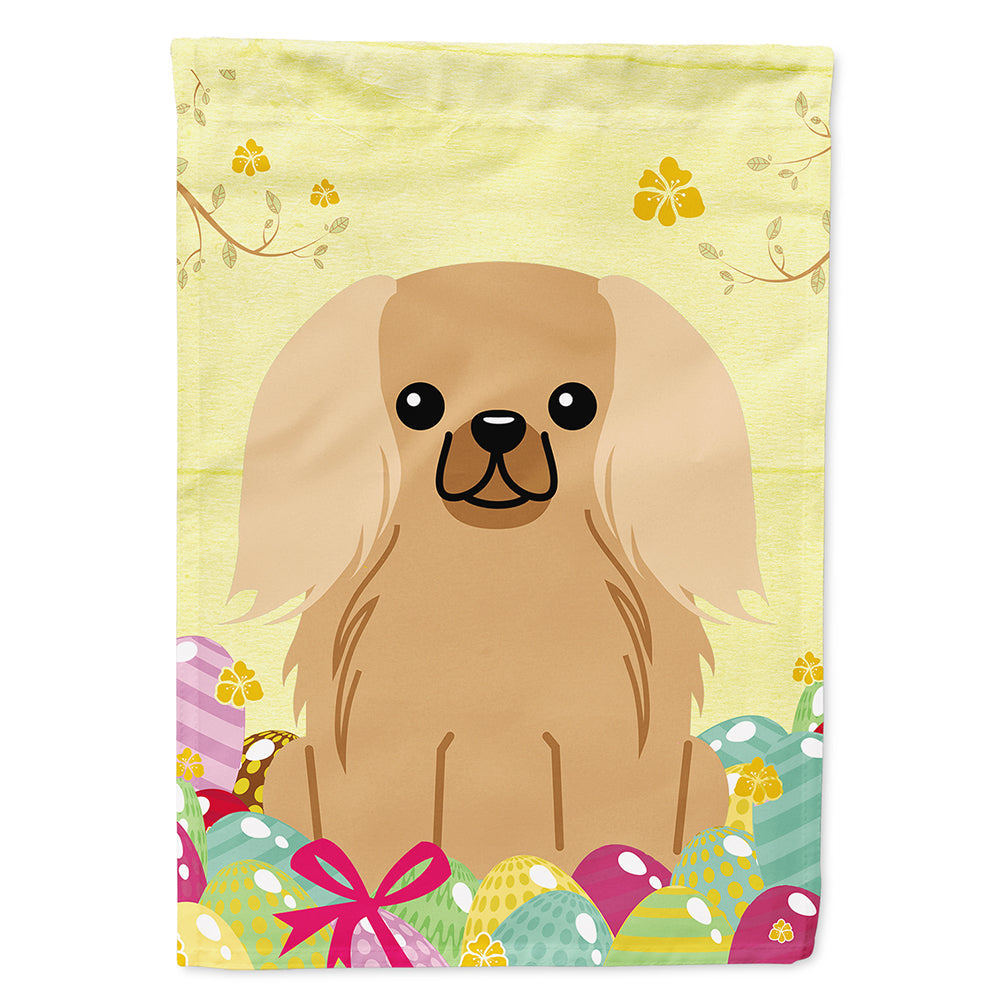 Easter Eggs Pekingese Fawn Sable House Flag 28x40 Porch Sleeve Pole Decorative Outside Yard Banner Artwork Wall Hanging, Polyester