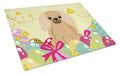 Easter Eggs Pekingese Fawn Sable Cutting Board Tempered Glass Kitchen Cutting Surface, Heat Resistant Chopping, Non-Slip Feet, Food Prep & Serving