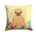Easter Eggs Pekingese Fawn Sable Decorative Throw Pillow 14x14 Indoor Outdoor Accent Cushion, Fabric Cover with Insert for Sofa, Bed, Porch & Living Room