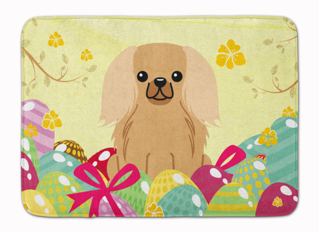 Easter Eggs Pekingese Fawn Sable Memory Foam Kitchen Mat Machine Washable Anti-Fatigue Cushion Comfort Bath or Kitchen Rug