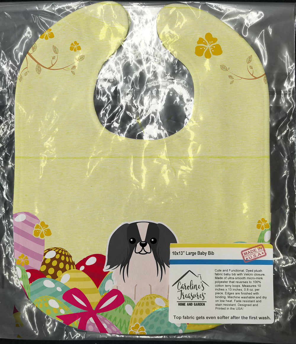 Easter Eggs Pekingese Black White Baby Bib Easy-Clean Baby Bib Baby Feeding Accessory Baby Mealtime Essential, 10 x 13, Multicolor