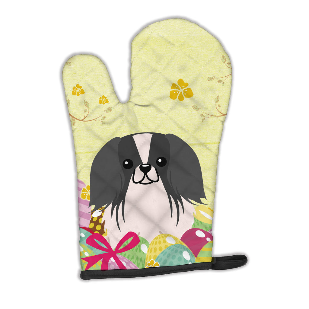 Easter Eggs Pekingese Black White Oven Mitt Heat Resistant Thick Oven Mitt for Hot Pans and Oven, Kitchen Mitt Protect Hands, Cooking Baking Glove