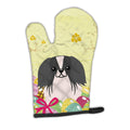 Easter Eggs Pekingese Black White Oven Mitt Heat Resistant Thick Oven Mitt for Hot Pans and Oven, Kitchen Mitt Protect Hands, Cooking Baking Glove
