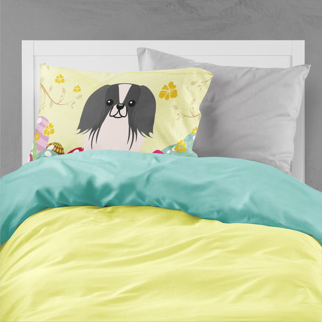 Easter Eggs Pekingese Black White Standard Pillowcase Lightweight Super Soft Easy Care Decorative Artwork Pillowcase, Standard