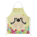 Easter Eggs Pekingese Cream Apron Cooking Kitchen Server Baking Crafts Gardening for Adult Women Men, Unisex, Large, Multicolor