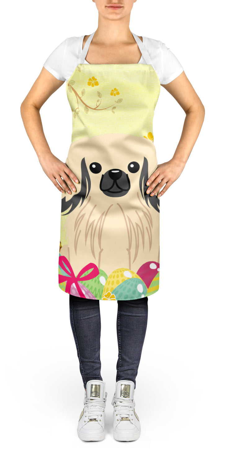 Easter Eggs Pekingese Cream Apron Cooking Kitchen Server Baking Crafts Gardening for Adult Women Men, Unisex, Large, Multicolor
