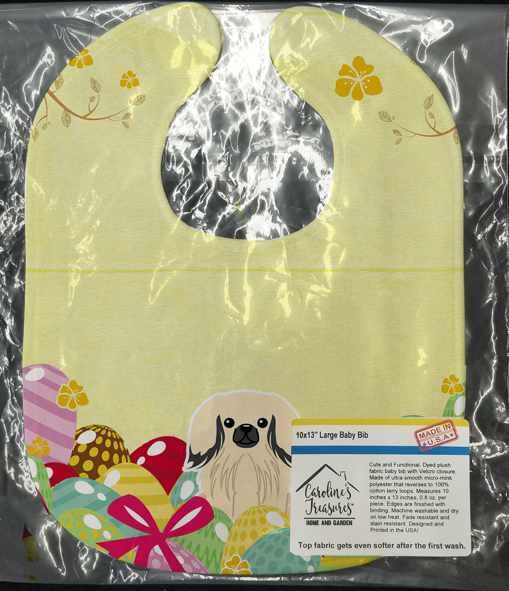 Easter Eggs Pekingese Cream Baby Bib Easy-Clean Baby Bib Baby Feeding Accessory Baby Mealtime Essential, 10 x 13, Multicolor