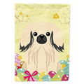 Easter Eggs Pekingese Cream House Flag 28x40 Porch Sleeve Pole Decorative Outside Yard Banner Artwork Wall Hanging, Polyester