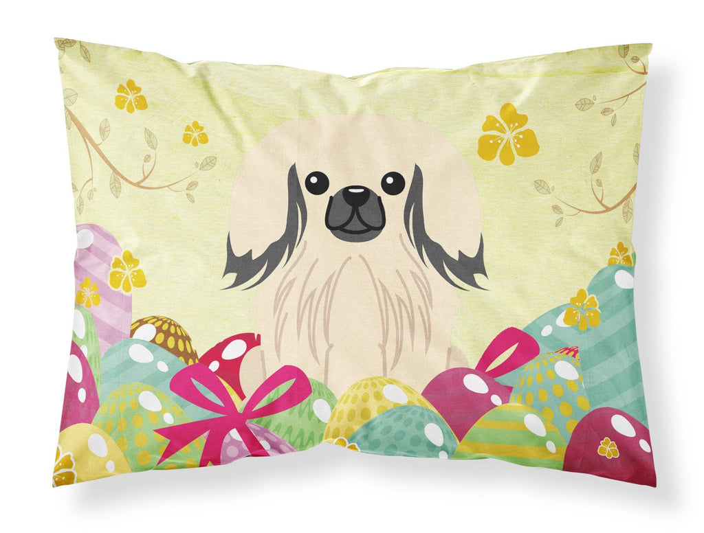 Easter Eggs Pekingese Cream Standard Pillowcase Lightweight Super Soft Easy Care Decorative Artwork Pillowcase, Standard