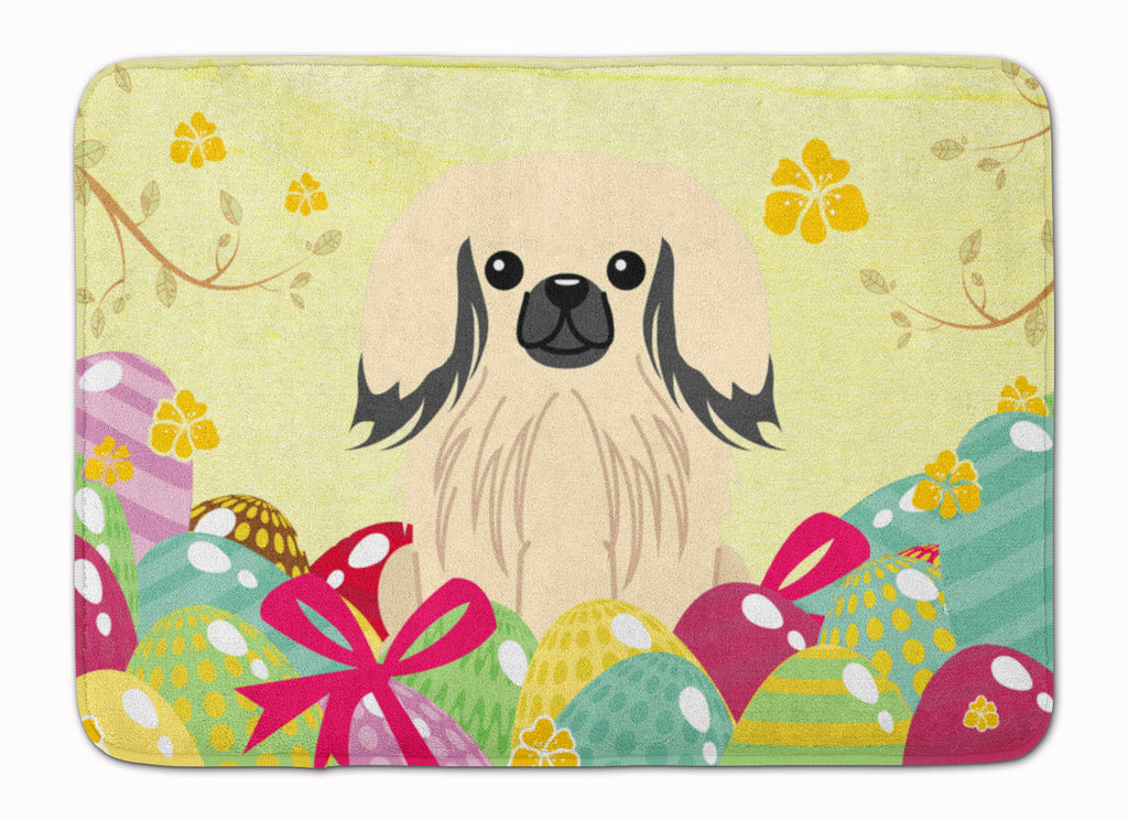 Easter Eggs Pekingese Cream Memory Foam Kitchen Mat Machine Washable Anti-Fatigue Cushion Comfort Bath or Kitchen Rug
