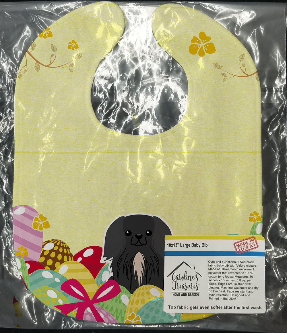 Easter Eggs Pekingese Black Baby Bib Easy-Clean Baby Bib Baby Feeding Accessory Baby Mealtime Essential, 10 x 13, Multicolor