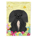 Easter Eggs Pekingese Black House Flag 28x40 Porch Sleeve Pole Decorative Outside Yard Banner Artwork Wall Hanging, Polyester