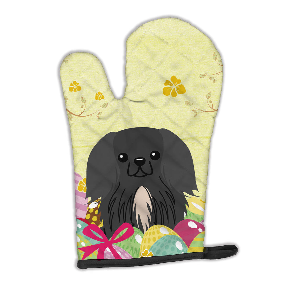 Easter Eggs Pekingese Black Oven Mitt Heat Resistant Thick Oven Mitt for Hot Pans and Oven, Kitchen Mitt Protect Hands, Cooking Baking Glove