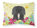 Easter Eggs Pekingese Black Standard Pillowcase Lightweight Super Soft Easy Care Decorative Artwork Pillowcase, Standard