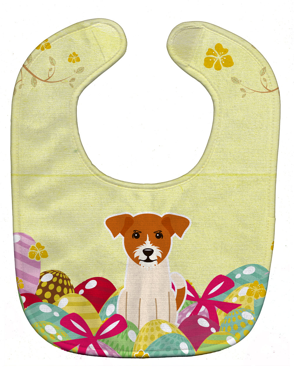 Easter Eggs Jack Russell Terrier Baby Bib Easy-Clean Baby Bib Baby Feeding Accessory Baby Mealtime Essential, 10 x 13, Multicolor
