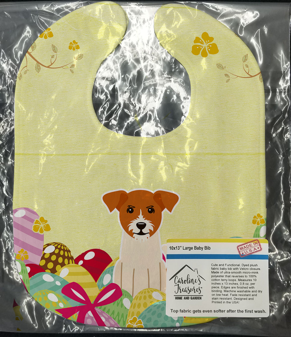 Easter Eggs Jack Russell Terrier Baby Bib Easy-Clean Baby Bib Baby Feeding Accessory Baby Mealtime Essential, 10 x 13, Multicolor