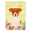 Easter Eggs Jack Russell Terrier House Flag 28x40 Porch Sleeve Pole Decorative Outside Yard Banner Artwork Wall Hanging, Polyester