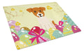 Easter Eggs Jack Russell Terrier Cutting Board Tempered Glass Kitchen Cutting Surface, Heat Resistant Chopping, Non-Slip Feet, Food Prep & Serving
