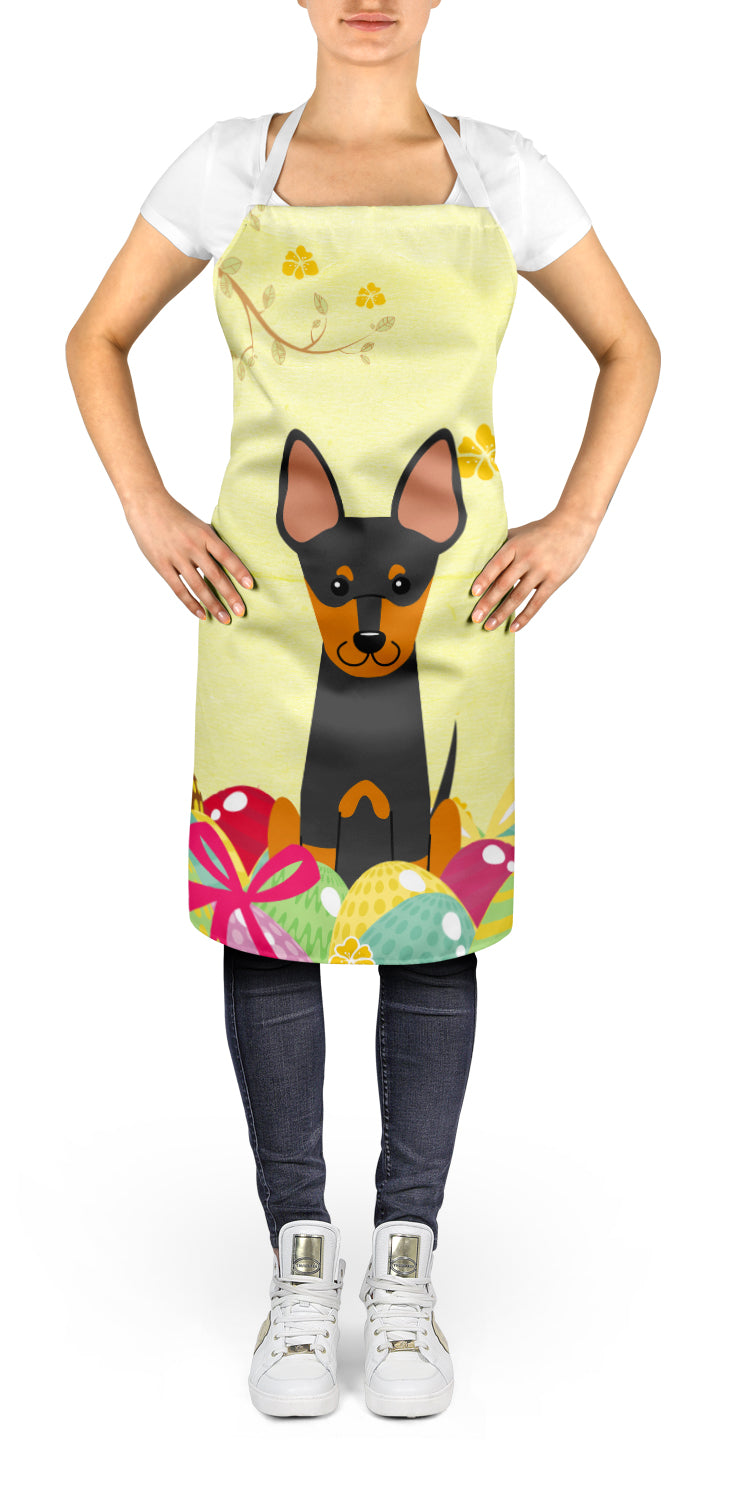 Easter Eggs English Toy Terrier Apron Cooking Kitchen Server Baking Crafts Gardening for Adult Women Men, Unisex, Large, Multicolor