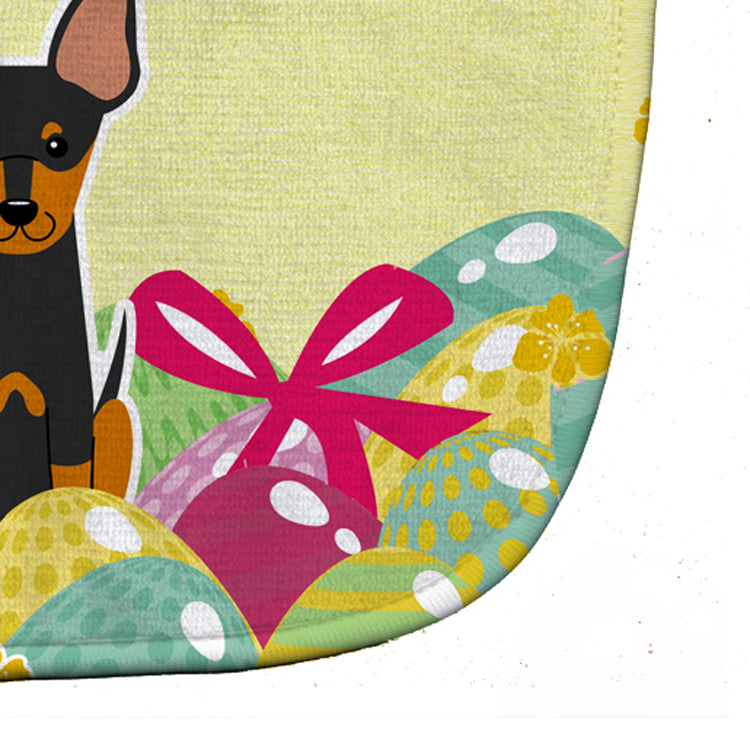 Easter Eggs English Toy Terrier Baby Bib Easy-Clean Baby Bib Baby Feeding Accessory Baby Mealtime Essential, 10 x 13, Multicolor
