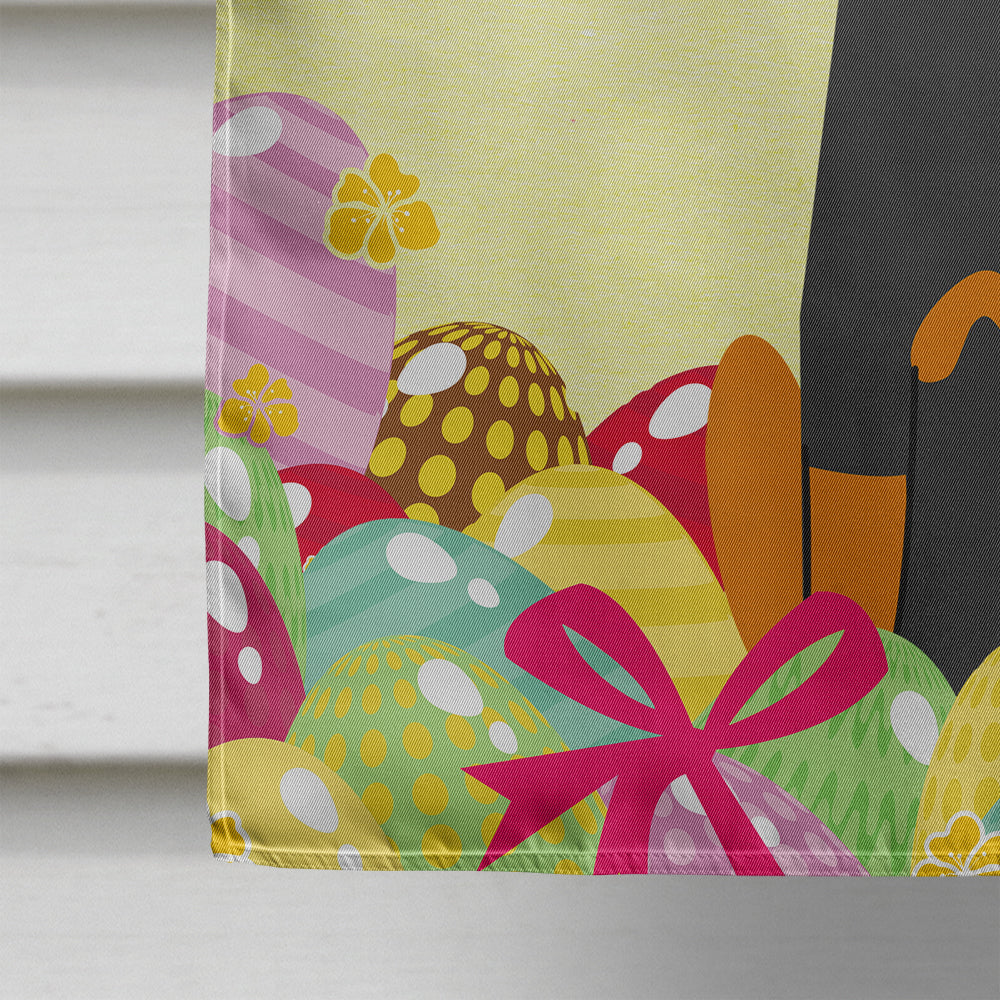 Easter Eggs English Toy Terrier House Flag 28x40 Porch Sleeve Pole Decorative Outside Yard Banner Artwork Wall Hanging, Polyester