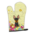 Easter Eggs English Toy Terrier Oven Mitt Heat Resistant Thick Oven Mitt for Hot Pans and Oven, Kitchen Mitt Protect Hands, Cooking Baking Glove