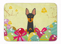 Easter Eggs English Toy Terrier Memory Foam Kitchen Mat Machine Washable Anti-Fatigue Cushion Comfort Bath or Kitchen Rug