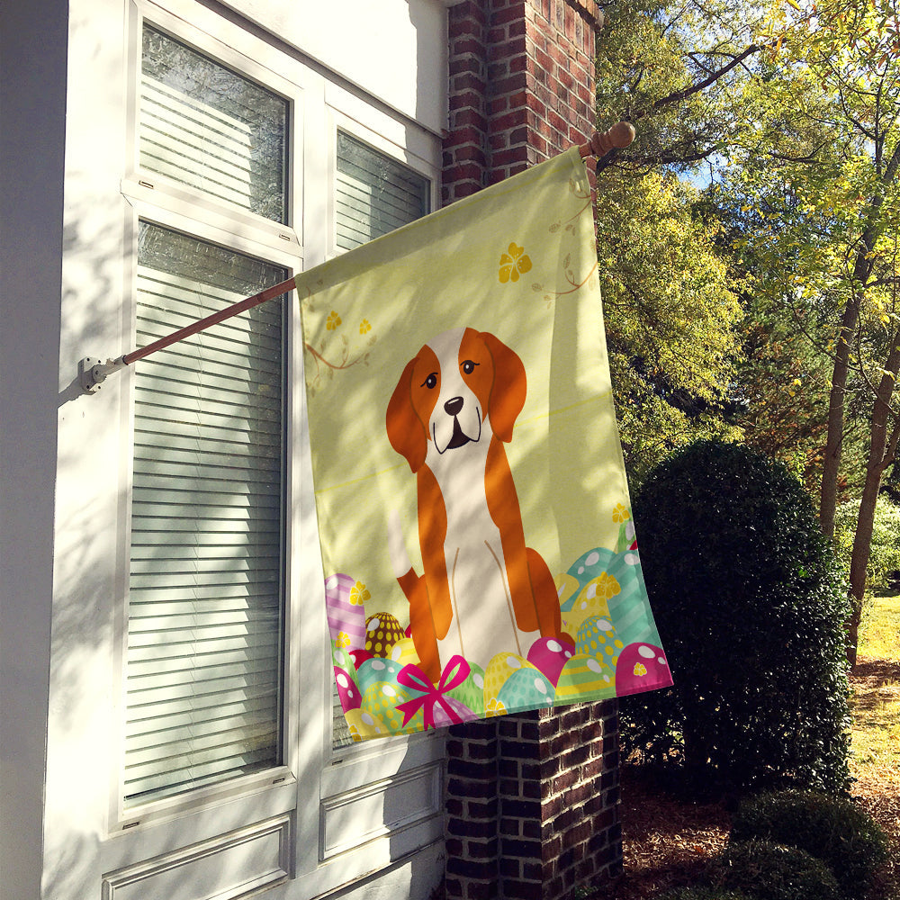 Easter Eggs English Foxhound House Flag 28x40 Porch Sleeve Pole Decorative Outside Yard Banner Artwork Wall Hanging, Polyester