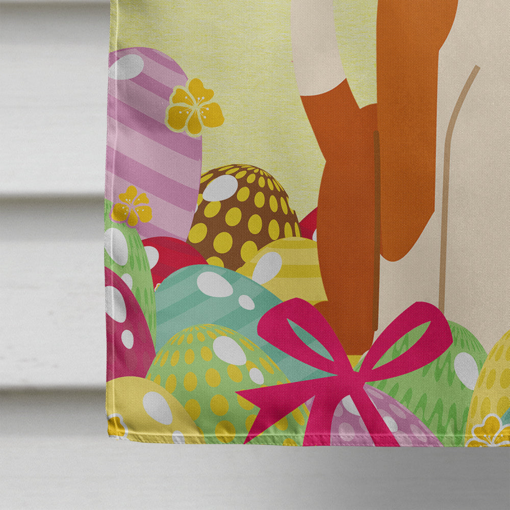 Easter Eggs English Foxhound House Flag 28x40 Porch Sleeve Pole Decorative Outside Yard Banner Artwork Wall Hanging, Polyester
