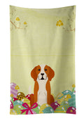 Easter Eggs English Foxhound Kitchen Towel Velour Plush Front and Cotton Loop Back Machine Washable