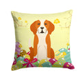 Easter Eggs English Foxhound Decorative Throw Pillow 14x14 Indoor Outdoor Accent Cushion, Fabric Cover with Insert for Sofa, Bed, Porch & Living Room